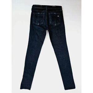 Rag & Bone Size 24X28 Women Black High Rise Skinny Embroidered Pocket Logo Jeans